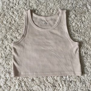 ribbed tank top, cream colored, american eagle, size small